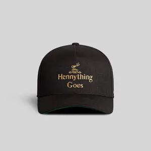 Field Grade Hennything Goes Black Trucker Hat | trucker hat | adjustable | mesh back | black | snapback | dad hat | embroidered | statement | unisex | casual | Trendy Hat 2026 | Streetwear Headwear | Fashion Cap | Summer Hat | Outdoor Cap | Sun Hat