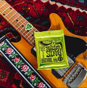 Ernie Ball Regular Slinky Nickel Wound Electric Guitar Strings Steel Coated with Ball Ends for Legendary Tone and Ultimate Playability 2221