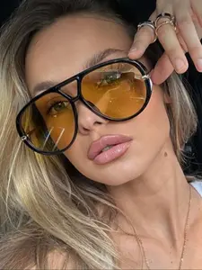 Women's Fashionable Plain Color Sunglasses, Trendy Casual Sunglasses for Everyday Use, Fashion Accessories for Outdoor Activities, High Quality Sunglasses, Trendy Styling Sunglasses
