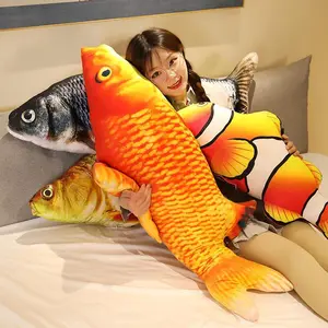 40cm 3D Simulation Gold Fish Plush Toys Stuffed Soft Animal Carp Plush Pillow Creative Sofa Pillow Cushion Gift