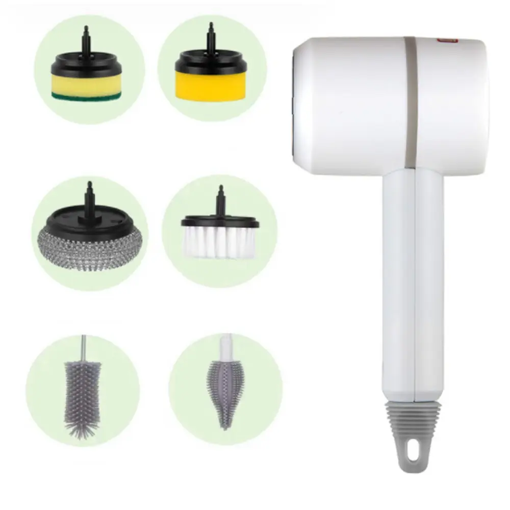 Cordless Electric Spin Scrubber, 6-in-1 Rechargeable Cleaning Brush Kit for Bathroom, Tub, Tile, Grout and Kitchen