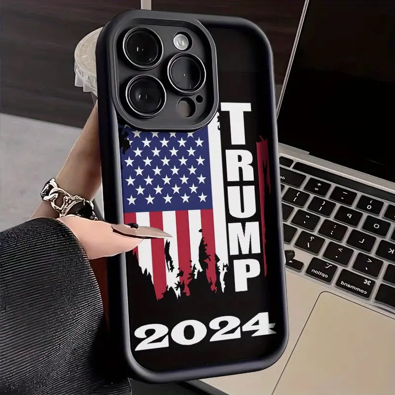 Don Trump 2024 All-In-One Shock-Resistant Case for iPhone 16 Pro Max 15 Plus 14 13 12 11 XS XR Drop Protection Shockproof Soft Silicone smartphone Cover Protector Screen Protector Cellphone Protective