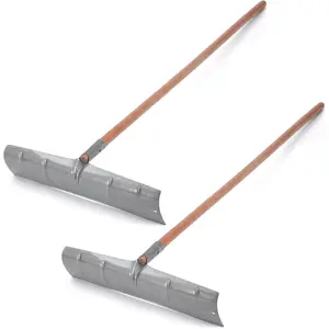 2 Pack 60 Inch Concrete Placer with 22 Inch Wide Steel Rake  and Removable  Handle Concrete Rake Spreading Leveling Tool for Building Construction ()
