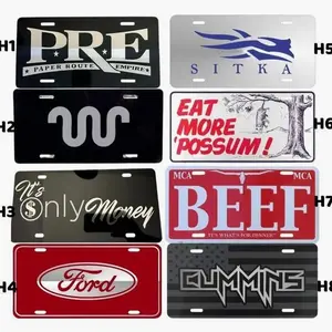 Vintage PRE Sitka It's Only Money Eat More Possum King Ranch BEEF License Plate, Gift for Him, Front Car Truck Tag, 12 inch x 6 inch with 4 holes