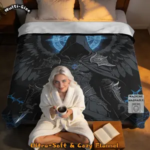 Dark Angel Magic Array Gothic Print Flannel Blanket, Ultra Soft Skin-Friendly, Gothic Bedroom Decor, Sofa Cover, Anti-Static