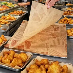 100pcs Oil-Resistant American English Food Paper (14.99x14.99cm) - Classic Cookie Packaging Design Bakeware, Ideal for Sandwiches, Burgers, Hot Dogs, Perfect for Kitchens