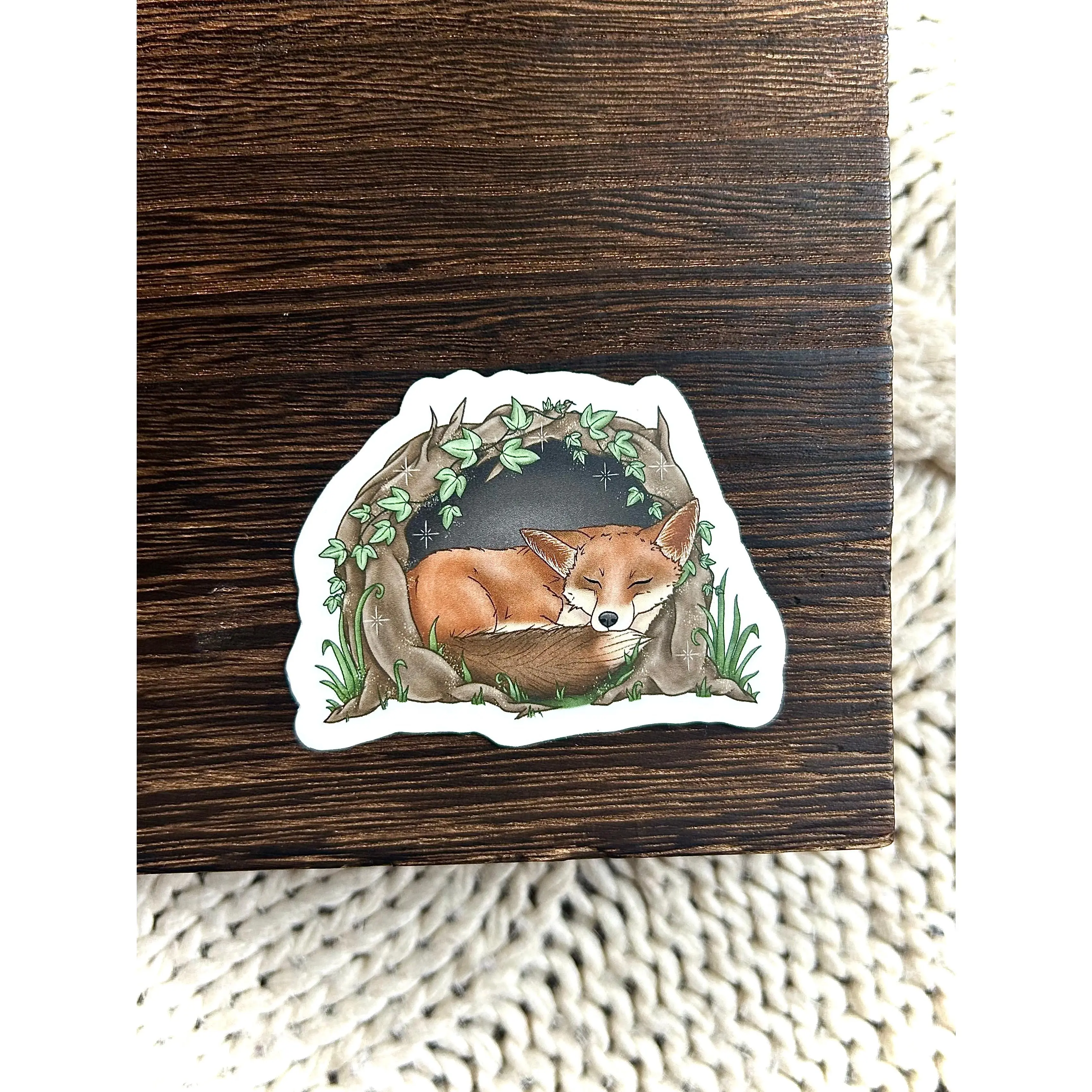 Sleepy Fox Vinyl Sticker
