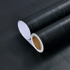 Self-adhesive PVC Waterproof Wood Grain Pattern Decorative Wallpaper, Skirting Line Wall Border Stickers, Home Decor for Living Room Bedroom