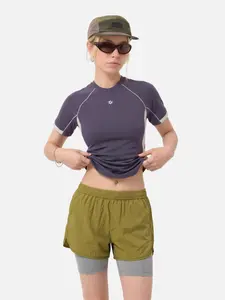 Aelfric Eden Flow Court Tee  Slim Cropped Fit Raglan Sleeve Contrast Stitching & Panel Design  Breathable Quick-Dry Fabric Sporty Techwear Women Top