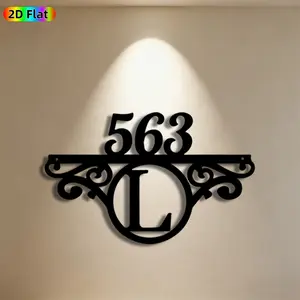 1pc Monogram 563 Metal Wall Art, Elegant Monogram 563 Statue Mural, Ideal Gift for New Year, Christmas, Monogram Decor Enthusiasts, Rust-Resistant Metal Wall Decor Wall Sculptures, Perfect for Entryway Wall & Garden Fence, Stylish Personalized Home Decor