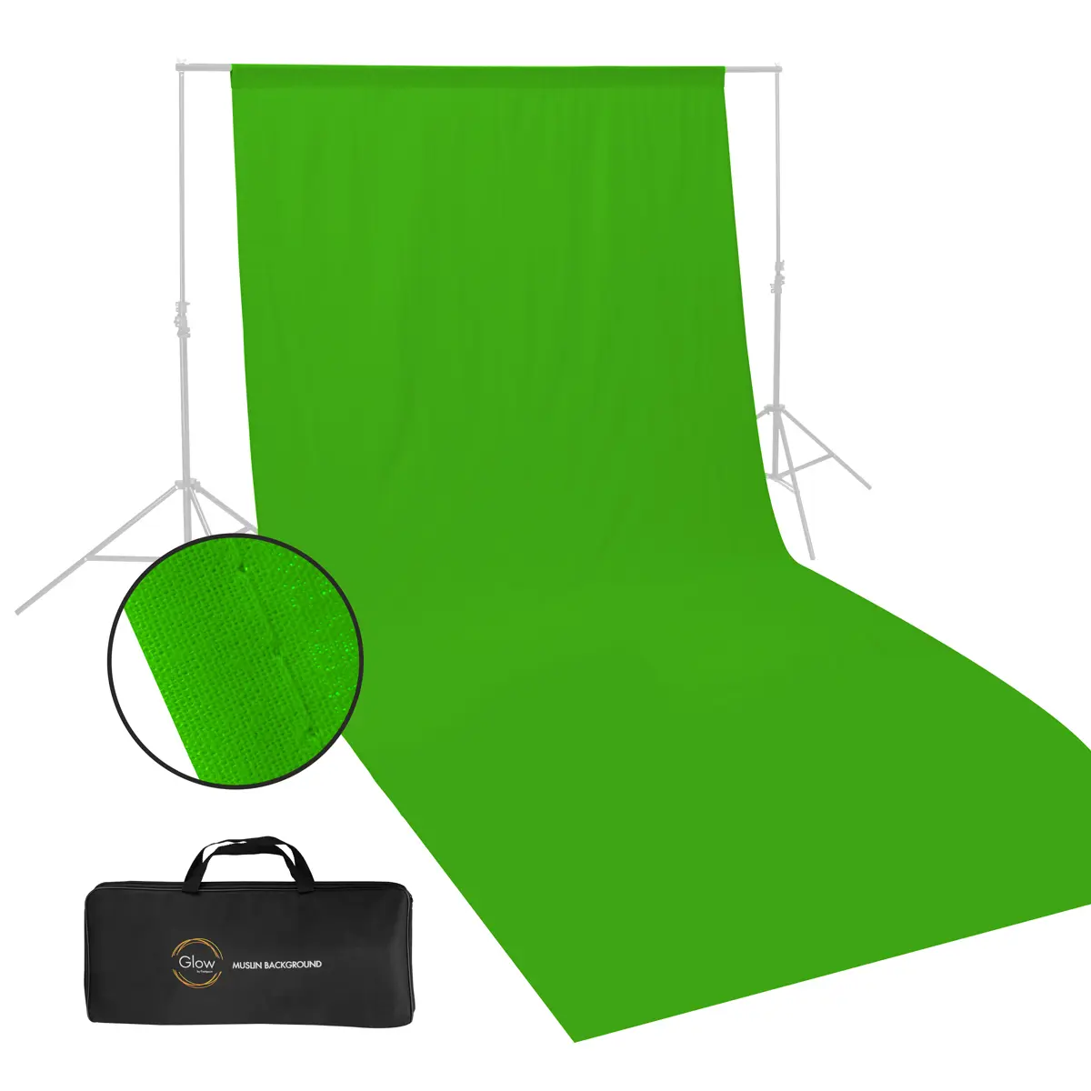 Glow Light Muslin Backdrop - 10x20', Green Camera Photography Accessory