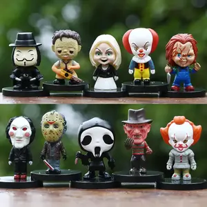 10PCS Horror series clown action figure toy PVC model Halloween gift Vinyl figure Doll gift