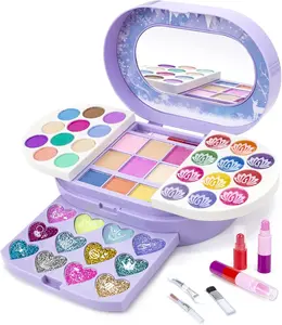 Kids Makeup Kit for Girl Real Washable Cosmetic Toy Beauty Set , Birthday Toys Gift for 3 4 5 6 7 8 9 10 Year Girls