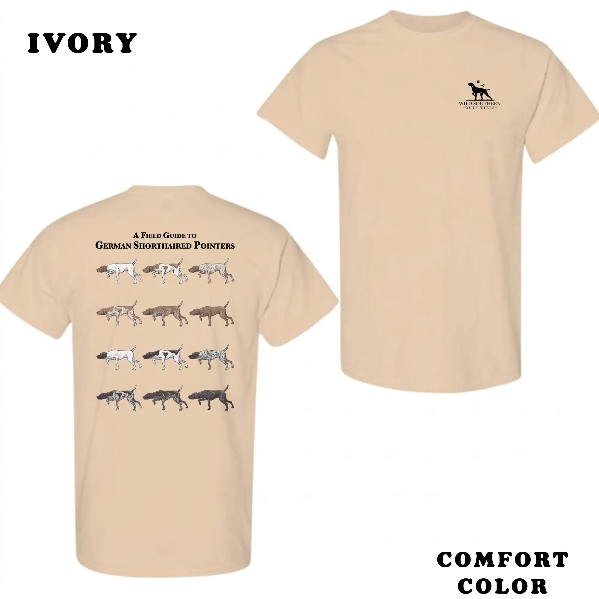 German Shorthaired Pointer T-Shirt, Field Guide Dog Breed Graphic Tee, Comfort Color Shirt for Dog Lovers, Hunting Dog Apparel, Unique Gift for GSP Owners and Hunters, Casual Summer Tee