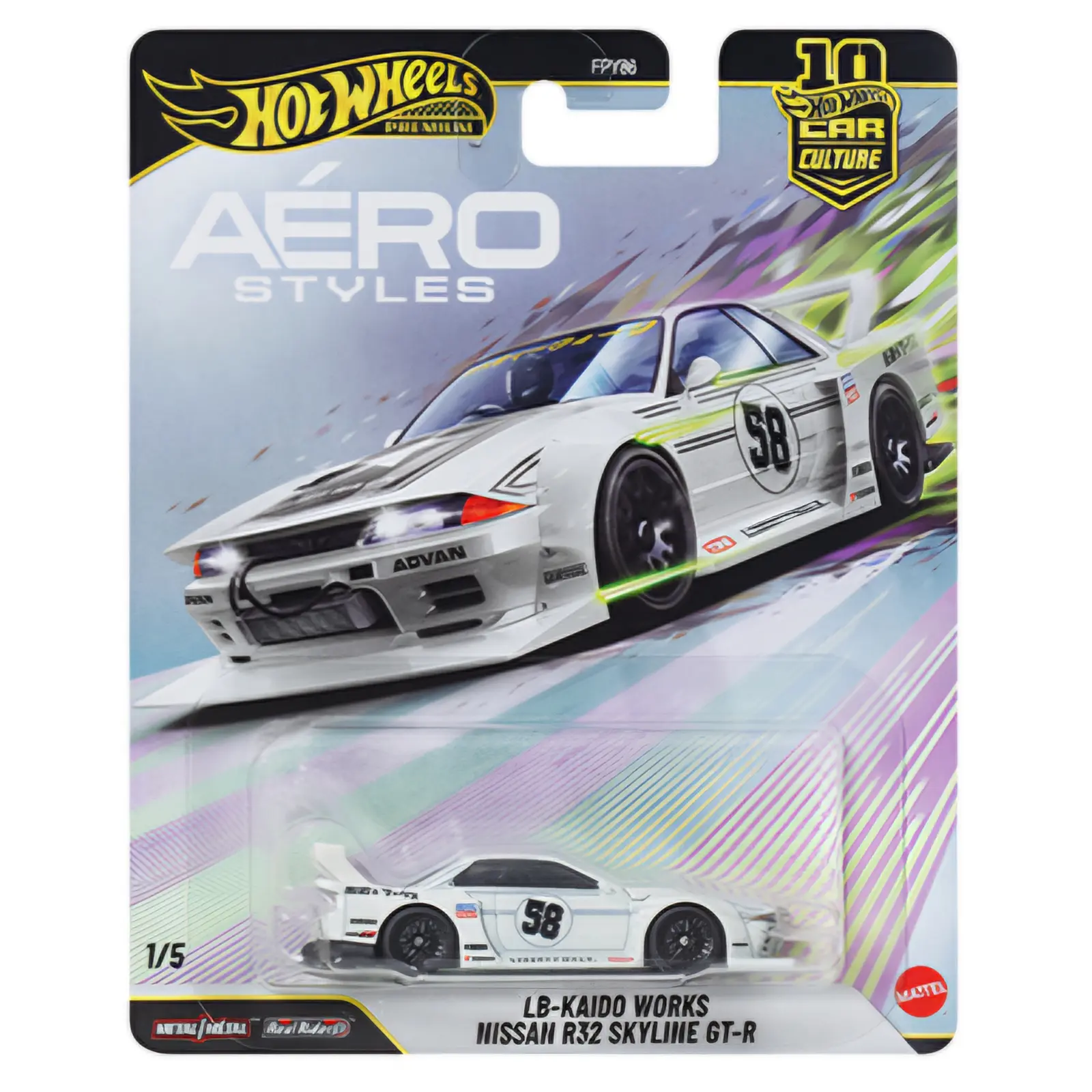 Hot Wheels Car Culture 2026 Aerostyles, LB-Kaido Works Nissan R32 Skyline GT-R, 1:64 Scale, Diecast Model Car