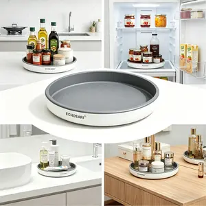 Echosari 360° Rotating Non-slip Lazy Tray 30cm Single Layer Turntable for Kitchen Bathrooms Countertops Dining Tables Space-saving Organizer Ideal for Jars Condiments