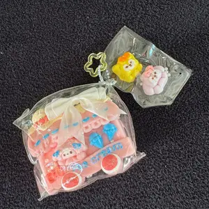 Taba Squishy Pendant Set - Cute Cake Stress Relief Toy with Mini Charm