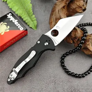SP C85 Folding Pocket Knife Self Defense EDC  Hunting Knives Camping Tools 440C Blade G10 Handles Portable Knife