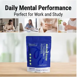 Magnesium Threonate Dietary Supplement Powder (15 Pcs) - Fragrance-Free, Cognitive Function Support, Memory Enhancement for Professionals