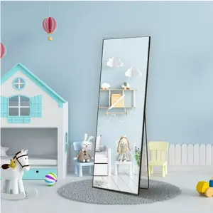 71"x26" Rectangle Full Length Mirror, Full Body Standing Mirror Floor Mirror, Black
