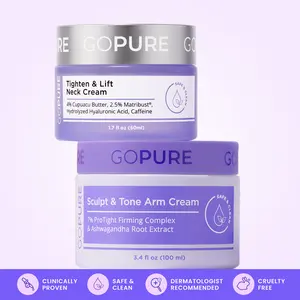 GOPURE Sculpting Duo: Tighten & Lift Neck Cream + Sculpt & Tone Arm Cream Smooth Body Care Clinically Proven Safe Clean Dermatologist Recommended Cruelty Free Cleanser Cosmetic