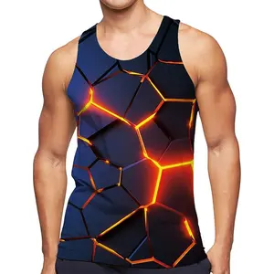 Men's Camouflage Printed Casual Round-neck Vest Suitable for Daily and Weekend Wear