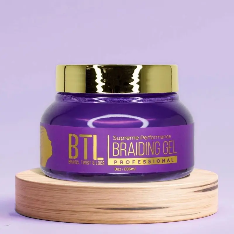BTL Supreme Performance Braiding Gel Professional 8oz/236ml Instant Hold for Braids Twists & Locs Food Grade
