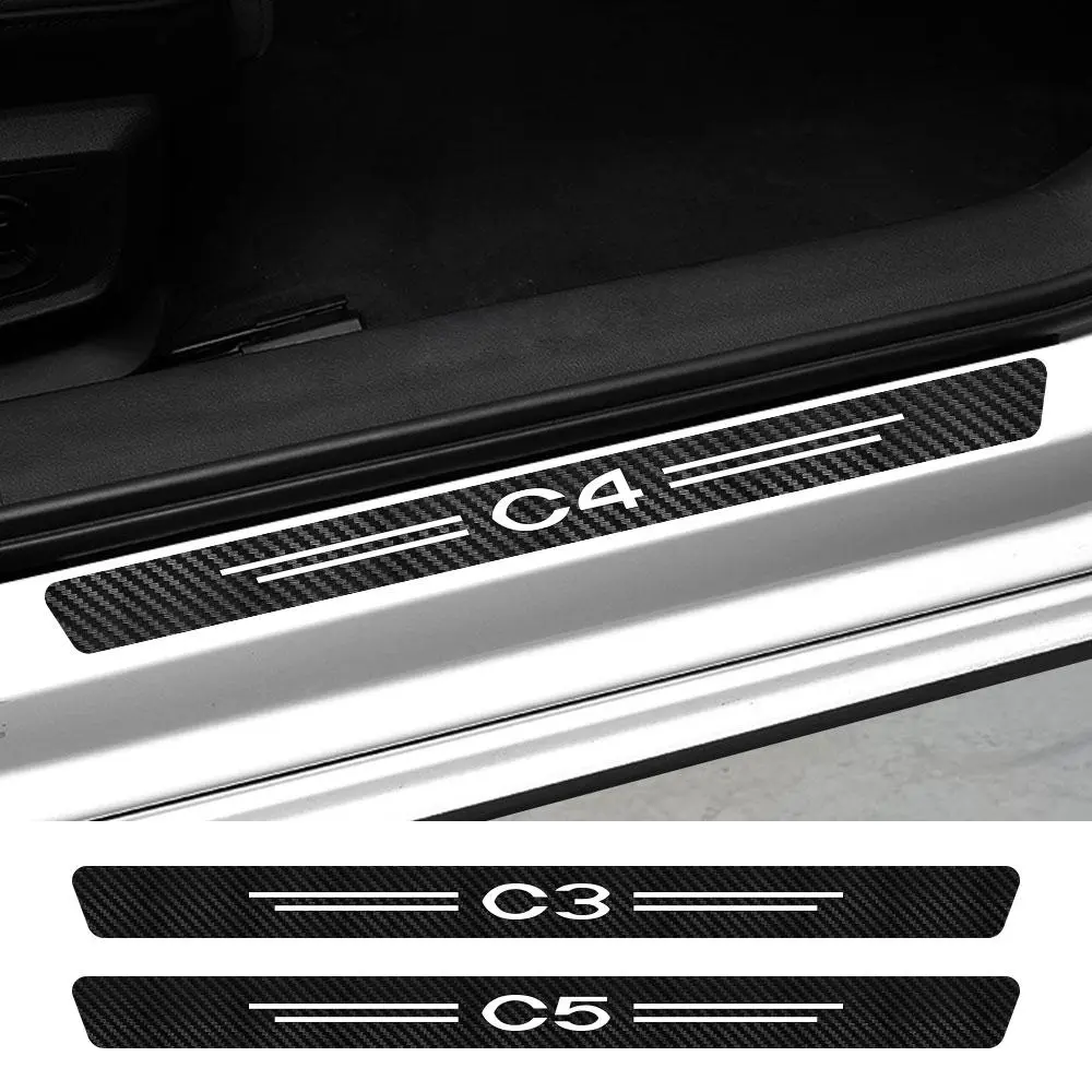 4PCS Car Sill Stickers For C1 C2 C3 C4 C4L C5 C6 C8 C-ELYSEE VTS Xsara C-Crosser Berlingo Jumpy Nemo Picasso Accessories