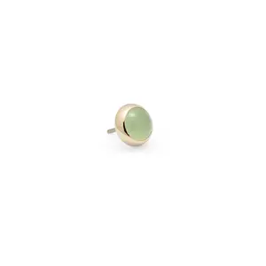 14K Gold Bezel Chrysoprase - 4mm