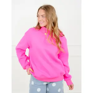 Plus/Reg Solid Long Sleeve Mock Neck Pullover Sweatshirt