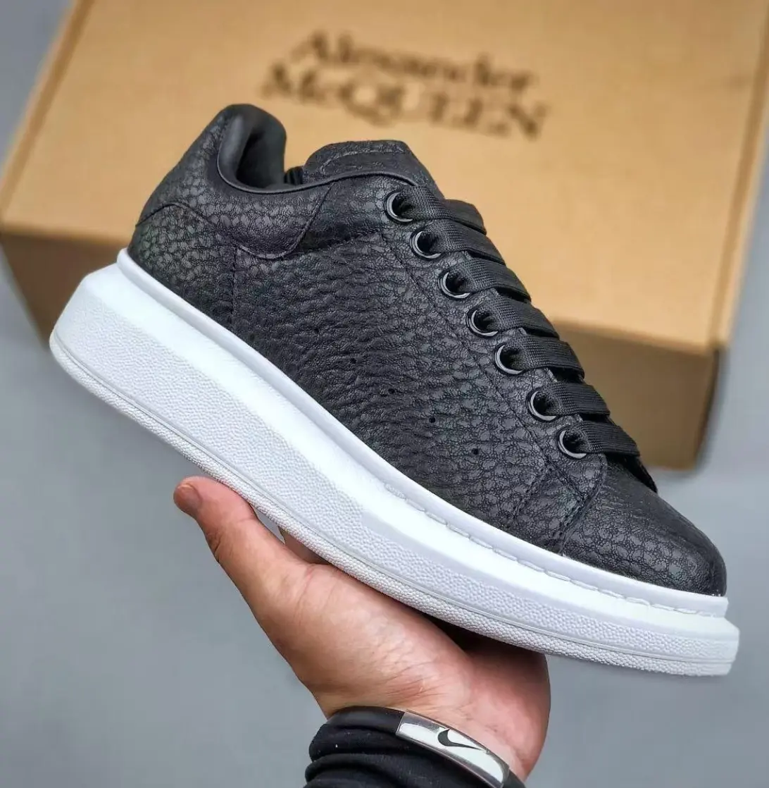 Couple Matching 2-Tone Chunky Sole Trainers, Classic Black-White Back Platform Casual All-Season Walking Sneakers