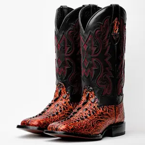 Cognac Snap Boots - Square Toe