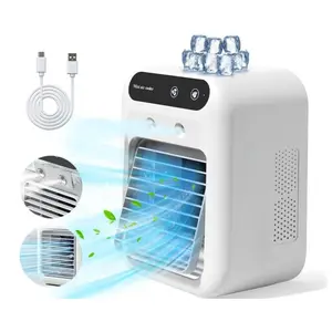 Portable 3-In-1 Fan with 2 Mist Speeds, Personal Evaporative Cooler for Bedroom Office Camping, Rechargeable Portable Fan, Adjustable Speeds Fan, 1800mah Battery & 500ML Water Tank