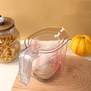 Measuring Cup Set, 3 Counts/set Clear Stackable Measuring Cup, Kitchen Measuring Utensils for Baking, Cooking, Milk, Sugar, Flour, Tea, Kitchen Gadgets