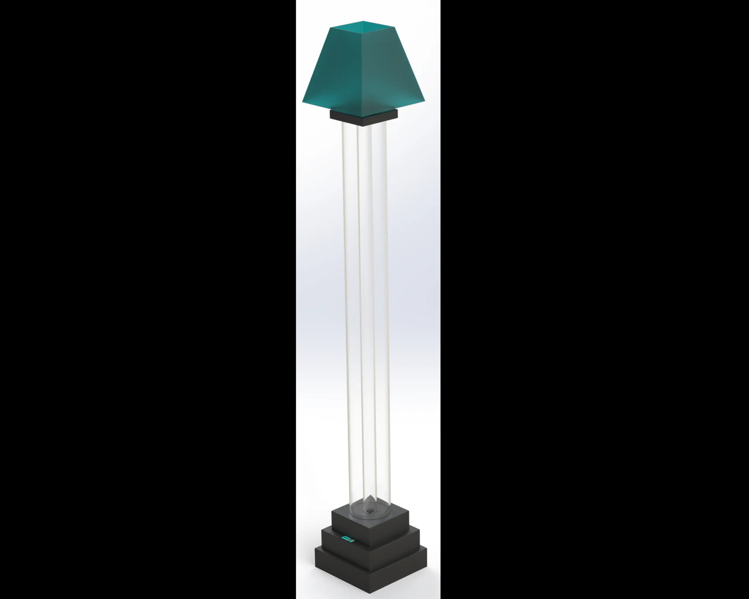 5' Fillable Floor Lamp <br>Square Base - Square Lampshade