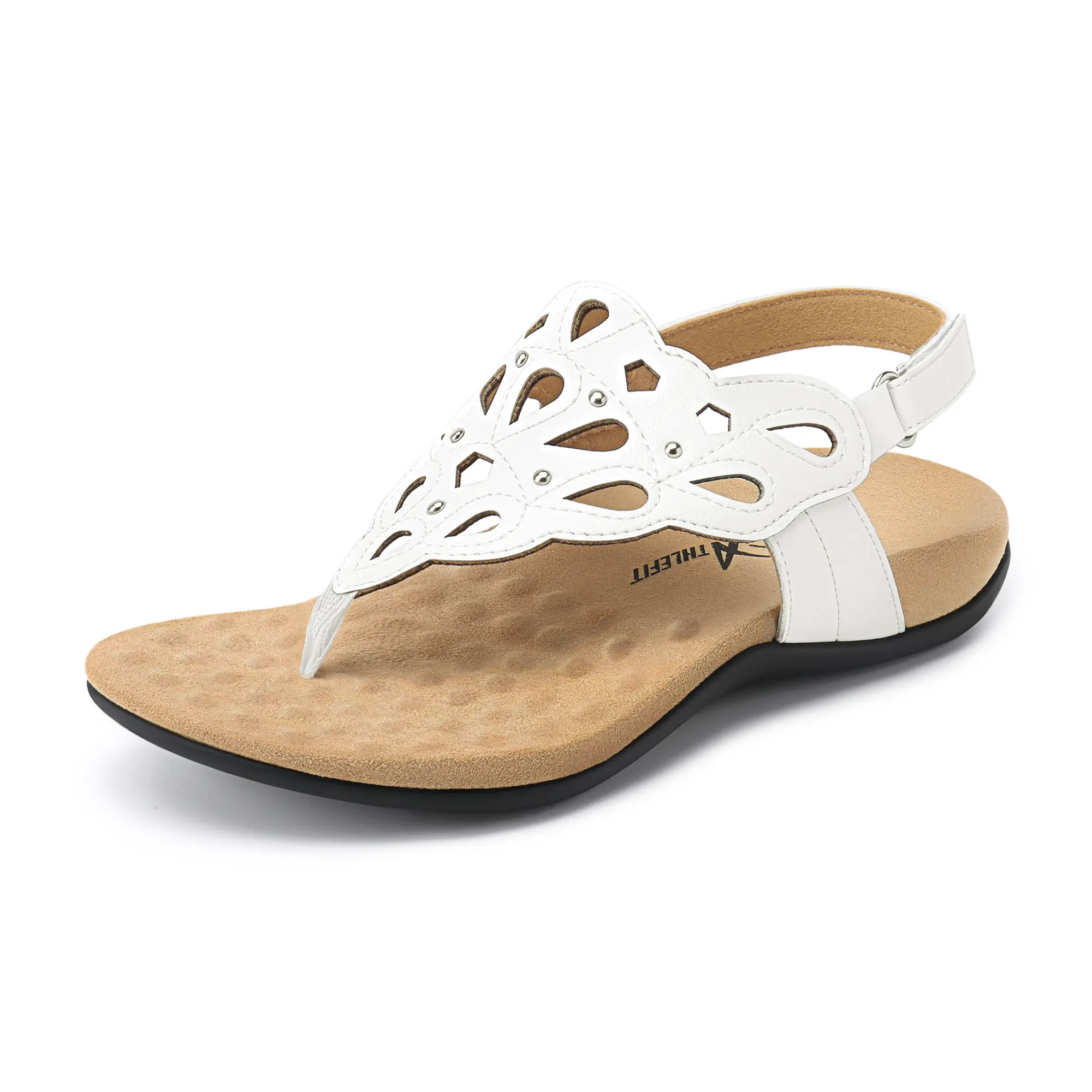 Women's Orthopedic Walking Shoes - Summer Adjustable Orthotic Thong Sandals Slip-Ons with Arch Support, Flat Sole Comfortable Slippers