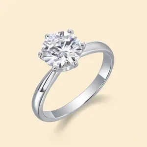 925 Silver Ring Closed Ring Six Claw Ring Tide JS Ring Hot Sale Best-Selling in Stock Wholesale luxury engagement ring Synthetic Moissanite Engagement Ring alternative  engagement  ring