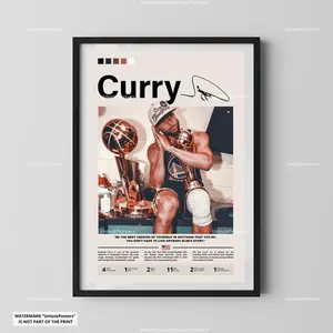[Sport Decor - Sale Up To 40%] [Unframe] Stephen Curry Basketball Poster, Golden State Basketball Star Wall Art, Professional Sports Decor, Iconic Shooter Artwork, Gift for Basketball Fans