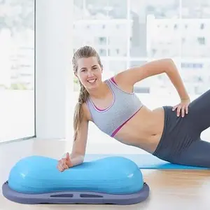 Balance Ball, Peanut Ball, Half Ball, Balance Trainer, with Resistant Band, Strength Exercise Fitness Yoga with Pump