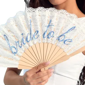 Blue Lace Bridal Fan
