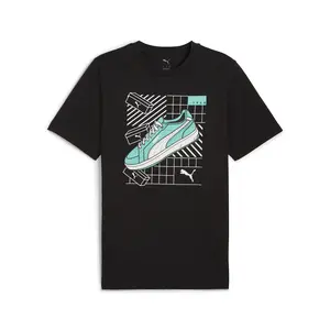 PUMA Mens Sport Graphic Crew Neck Short Sleeve Casual Tops Casual - Black