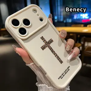 Leopard Print Cross Pattern TPU Phone Case for iPhone 17 Pro Max 16 15 14 Plus 13 12 Mini 11 XR X XS Air E Shockproof Full Camera Protection Durable Slim Silicone Cover Smartphone Casing