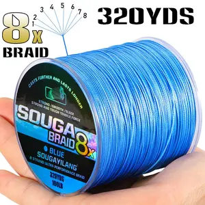 Sougayilang Super Tough Braided Fishing Line  8 Strands, 10lb - 100lb Braid Lines, 320 Yards Super Sleek & Smooth  Fishing Line  for saltwater & freshwater