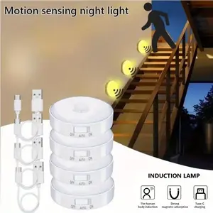 Motion Sensor Light USB Rechargeable Magnetic Wall Light Mount, Kitchen Cabinet Stairs Hallway Lighting, Modern LED Lamp Xyd-002 Model Xinghao