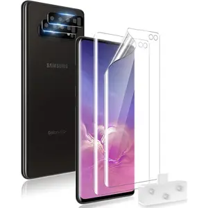 2+2 Pack Fit for Samsung Galaxy S10 Plus - 2 Pack TPU Screen Protector and 2 Pack Camera Lens Protector, Alignment Frame, Easy Installation, Bubble Free, Support Ultrasonic Fingerprint