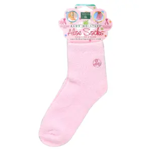 Earth Therapeutics Aloe Moisture, Aloe Socks, Pink, 1 Pair
