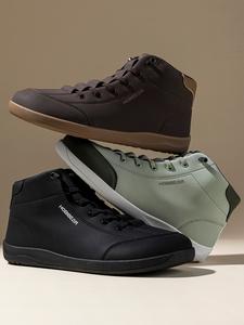 HOBIBEAR Winter Fleece Lined Wide Toe Shoes Spring Autumn Men's Sports Shoes Mid Top Flat Women's Skate Shoes