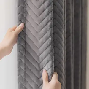 1pc Winter Thickened Fleece Lined Curtains, Soundproof Insulated Thermal Drapes, Comfortable Touch, Privacy Protection, Living Room Bedroom Entrance Decor