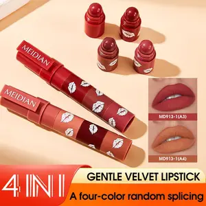 4 in 1  Lipstick,Multicolor Combination Lipsticks Velvety High Pigment Lip Makeup Non-marking Lip Gloss Moisturizing Long Lasting Lips Cosmetics Makeup Glossy Moisturize Lip Color