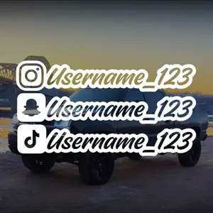 Custom Social Media Vehicle Decals - Multiple Sizes and Colors